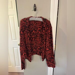 Topshop Red Cheetah Print Top or Jacket